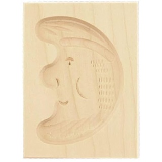 Teemando® Spekulatius-Form, Motiv Mond, Springerle-Formen für Kekse mit Motiv, Plätzchen-Ausstecher, Holz-Model-Backform, 8cm, aus Holz