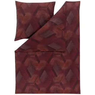 ESTELLA Feinflanell Bettwäsche Levico Mauve 1 Bettbezug 155 x 220 cm + 1 Kissenbezug 80 x 80 cm