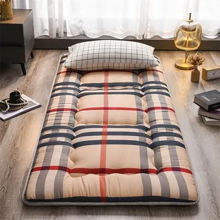 Japanische Futon-Matratze, tragbare Tatami-Matte, dicke Schlafmatratze für Boden, faltbare Gästebett-Matte, Schlafsaal und Camping, Auto (0,9 x 2,0 m, A)