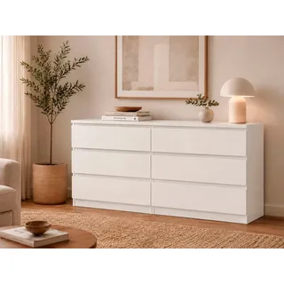 Home affaire Kommode Naia, 6 Schubladen im skandinavischen Design, Breite 158 cm, Viel Stauraum mit griffloser Front, in mehreren Farben weiß