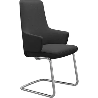 Stressless Stuhl Vanilla | Freischwinger D400 Calido Dark Grey Mit Armlehnen Hoher Rücken Poliertes Aluminium