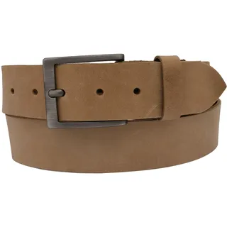 AnnaMatoni Herren Leder Gürtel in Rind Leder 3,3mm stark Vintage Look mit Metall Dorn Schließe in antik schwarz siber gebürstet(Nickelfrei) 4cm Breit Herren Ledergürtel (beige 600, TW100) - TW100