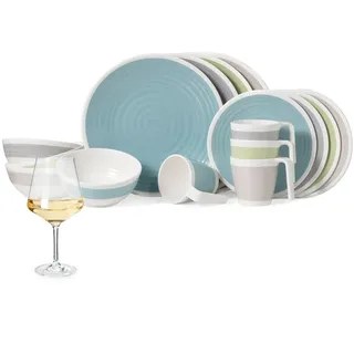 moritz Harmonie Melamin Geschirr-Set 16-tlg. für 4 Personen creme/beige