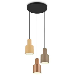 TRIO Leuchten LED Pendelleuchte, Dimmfunktion, LED wechselbar, warmweiß, Cluster Leuchte hängend über Esstisch-lampe & Couchtisch Ø 37cm braun|bunt|schwarz