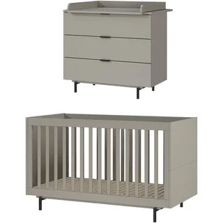 Germania Babymöbel-Set Tomino, (Set, 3-tlg), modernes Design, mitwachsendes Komplett-Set, GS-zertfiziert grau
