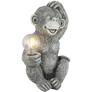 GLOBO Solarleuchte Kunststoff 20x15,5x27,5 cm inkl. LED warmweiß grau