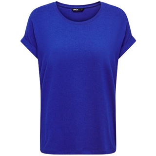 ONLY Damen Einfarbiges T-Shirt | Basic Rundhals Ausschnitt Kurzarm Top | Short Sleeve Oberteil ONLMOSTER, Farben:Dunkelblau, Größe:S