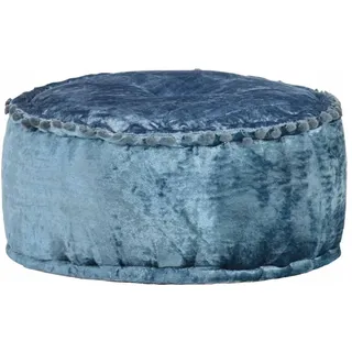 vidaXL Pouf Rund Samt 40 x 20 cm Blau