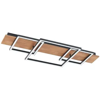 LUCANDE Chariska 3-flg. 95 x 40 x 10 cm Holz schwarz
