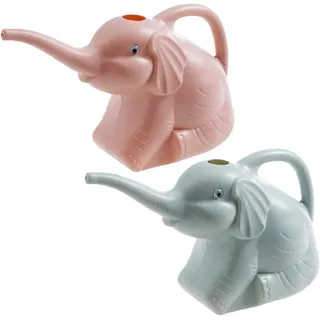 Yeehliny Blumengießkanne, Elefant Design 2 Liter Gießkanne, Gartengießkanne, Kleine Gießkanne aus Kunststoff, für Innen und Außen, Haus, Garten, Blumen, Zimmerpflanzen, Bewässerung (2PCS-D)