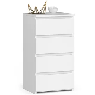akord furniture factory Akord Kommode Weiß, 40 cm 4 Schubladen B40 x H74 x T35 cm