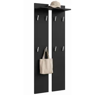 Vladon Garderobenpaneel Vladon 57 x 170 x 20 cm Schwarz