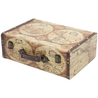 HMF VKO104 Vintage Koffer aus Holz 38 x 26 x 13 cm 1-tlg. bunt