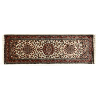 Eden Kunststoff Kashmirian Boden Seide Teppich Hand geknotet, Baumwolle, Mehrfarbig, 61 x 185 cm