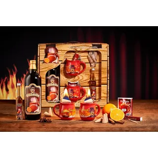 Feuerzangentasse Geschenkset, Schatzkiste, Rot/Rühmann - für Feuerzangenbowle