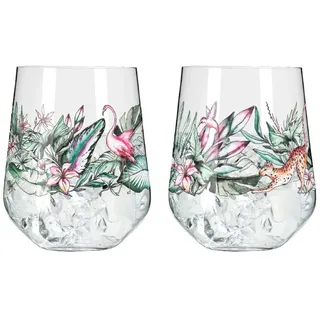 Ritzenhoff Cocktailglas Ritzenhoff Schattenfauna Gin Tumbler 2er #5 #6 RDT H24, Kristallglas bunt|weiß