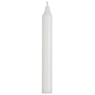 Ib Laursen Rustikale Stabkerze Kerze Spitzkerze durchgefärbt 100% Paraffin H18xØ2,2cm im 4er Set Candle Ambiente Kerze Brenndauer 8 Stunden (Weiss)