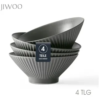 JIWOO Ramen Schüssel Ø20 cm schwarz 4er Set