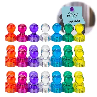 Hsyadazi 35 Stück Magnete (11 x 17 mm) – 7 Bunte Farben für Whiteboard, Kühlschrank & Büro – Starke Mini-Magnettafel-Pins für Schule, Zuhause & DIY – Leuchtende Magnetperlen
