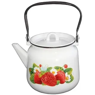 Emaille Teekanne Kaffeekanne 3,5 Liter mit Motiv emailliert Retro Nostalgie Geschirr