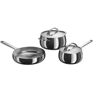 BergHOFF Home Topfset Edelstahl – 5-tlg. – Topf und Pfannenset Set mit Deckel - Kochtopfset für alle Herdarten – Pflegeleichtes Kochtöfe Set - Topf Herd Set