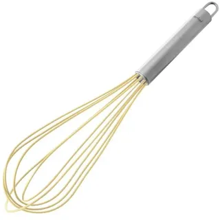 Zenker Schneebesen, Silikon-Rührbesen mit engmaschigen Rührbögen, Haushaltshelfer zum Backen aus der Serie "Candy" (Farbe: cilber/creme), Menge: 1 Stück