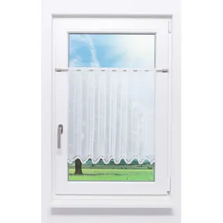 LYSEL Scheibengardine Bogenmuster (Bx H) 86,4cm * 60cm reinweiß/Weiß