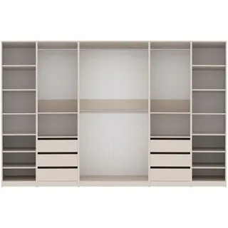 Garderoben-Set TRES U/C offener Kleiderschrank mit 4 Kleiderstangen 6 Schubladen