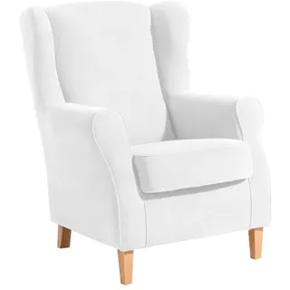 58 aufm Kessel OHRENSESSEL Karlen Bezug Veloursstoff Buche natur / creme | Gr.: onesize