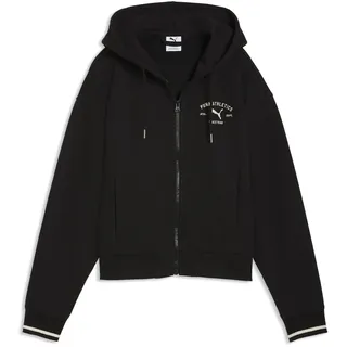 Puma Sweatjacke "PUMA Class Kapuzenjacke Damen", Damen, Gr. S, schwarz, Obermaterial: 68% Baumwolle, 32% Polyester. Kapuzenfutter: 100% Baumwolle. Ärmelbund: 3% Elasthan, 97% Baumwolle. Oberer Bund: 3% Elasthan, 97% Baumwolle, Sweatjacken Sweatjacke
