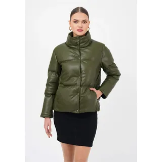 Freshlions Steppjacke "Olena", Damen, Gr. XL, grün, 100% Polyester, kariert, unifarben, lang, Jacken Steppjacke, im klassischen Design