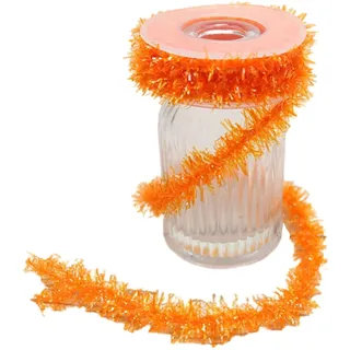 Weihnachten Lametta Girlande 106 Zoll Dünn Glitzer Lametta Metallic Urlaub Lametta Girlande Twist Lametta Girlande Dekoration für Weihnachtsbaum Geburtstag Party Hochzeit Dekorationen Supplies Orange