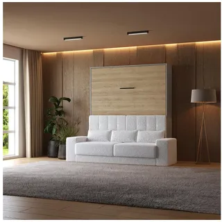 SMARTBett Schrankbett Schrankbett +SOFA Weiss M1 160x200 V Klappbett (Schrankbett+ Sofa, 2-St., Schrankbett+ Sofa)