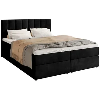 bromarkt Boxspringbett DENVER mit 2 Bettkasten, Polsterbett, Bett Schwarz