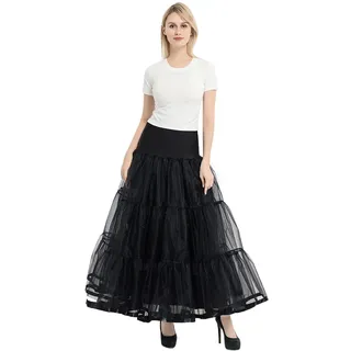 Petticoat Kleid Pettycode Unterrock Tütü Damen Blau Lang Reifrock Tutu Tüllrock Schwarz Dirndl Tüll Rock Rockabilly Kostüm Rot Lolita Dress