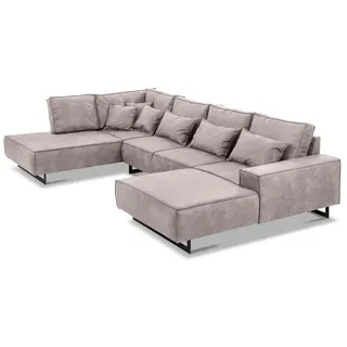 filippo Wohnlandschaft Antwerp Mikrofaser Grau Taupe 361 cm