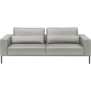 Musterring Couch Leder 3-Sitzer Grau