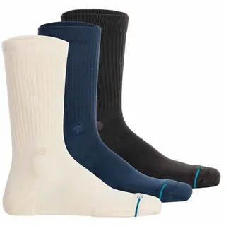 Stance Icon Crew Socken 3er Pack Weiß/Blau/Braun 38-42