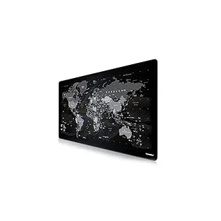 Titanwolf - Übergröße DEUTSCHES Layout Mauspad 1200x600mm Weltkarte - XXXL Mousepad groß mit Motiv - Tischunterlage Large Size - XXL Gaming z.B. für Logitech Maus und Tastatur