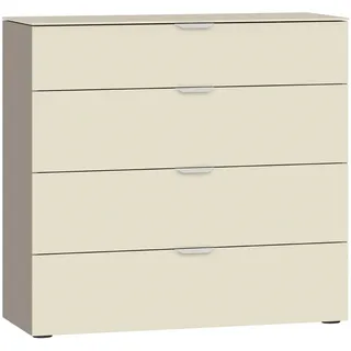 Jutzler Kommode, Creme, Hellbraun, Kunststoff, 4 Schublade(n) Schubladen, 90x87x43 cm, Typenauswahl, Beimöbel erhältlich, in verschiedenen Holzarten Größen Holzdekoren Abdeckplatte aus Glas, Wohnzimmer, Kommoden & Sideboards, Kommoden