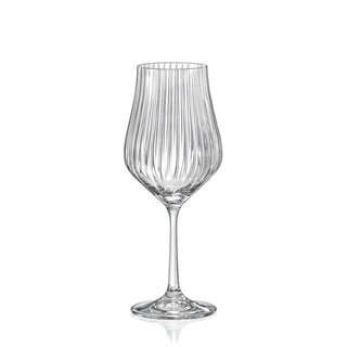 Crystalex Weißweinglas Tulipa Optic 350 ml 6er Set, Kristallglas, Kristallglas, geriffelt weiß