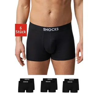 SNOCKS Boxershorts schwarz XL 6er Pack