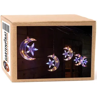 Gartenpirat Weihnachtslichterkette Mond und Sterne 50 LED für Weihnachten außen