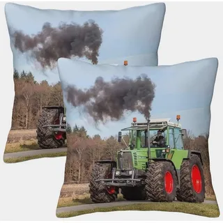 NGGADIWEG Bauernhausstil-Traktor Outdoor Kissen Vintage Dekokissen Sofakissen 2er Set Für Couch Sofa Wohnzimmer 50x50cm