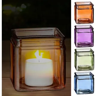 Cepewa Windlicht 4er Set Glas Mehrfarbig