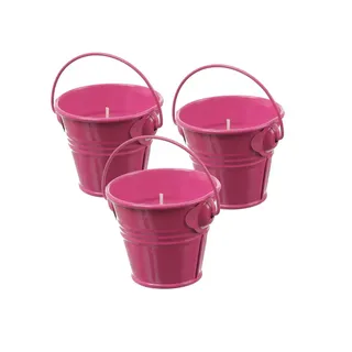 MARELIDA Duftkerzen Citronella Garten Balkon Outdoorkerzen im Metalleimer 3St.