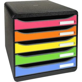 Exacompta Schubladenbox Big-Box Plus 38 x 29,7 x 28,5 cm 5-tlg. mehrfarbig