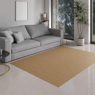DE-COmmerce Bambusteppich Massive Nature, 60x300 cm, 17mm gehärtete Stege, massiver Teppich ohne Bordüre, Bambusmatte