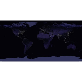 Close Up NASA World Map Earth by Night - Weltkarte bei Nacht - XXL Poster - 170 g/m2 Papier, glänzend, lackiert - Dispersionslack 140 x 70 cm