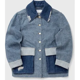 Patchwork Denim Midi Jacket - blue - XXS/XS